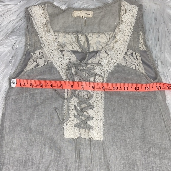 A'Reve Gray and Off White Lace Sleeveless Cottagecore Dress size Small - Picture 14 of 17